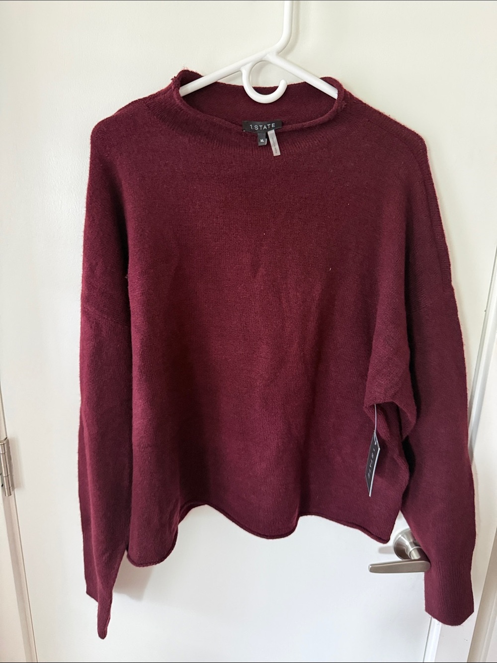 1. State Burgundy Crewneck Sweater